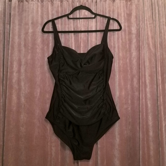 [Ekouaer] Black One Piece Swimsuit - Picture 6 of 7